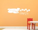 Stickers avion nuage et nom personnalisé